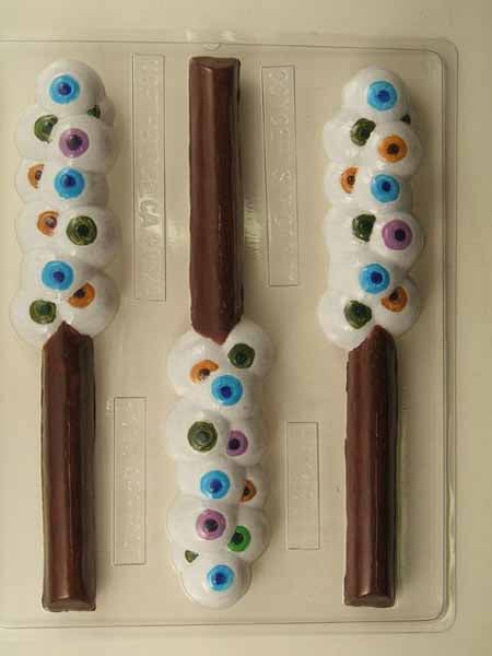 Chocolate// Candy Mold, Pretzel - Halloween, Stacked Eyeballs Pretzel Rod