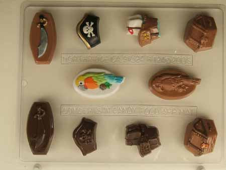 Chocolate// Candy Mold, Mini - Halloween, Pirate Assortment