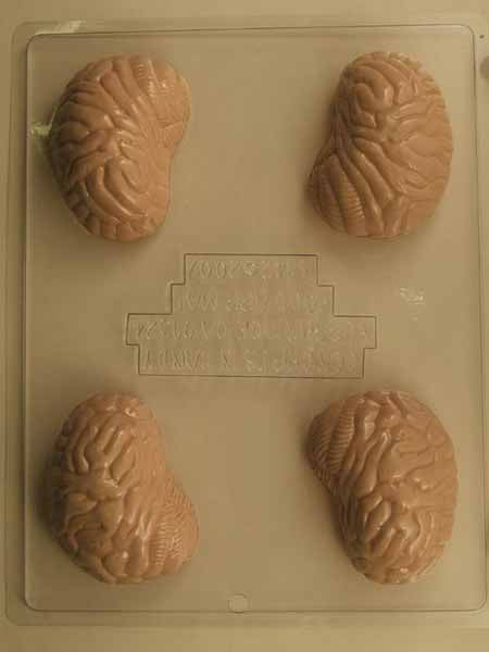 Chocolate// Candy Mold - Halloween, Two-Part Medium Human Brain