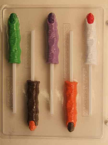 Chocolate// Candy Mold, Lollipop - Halloween, Witch's Finger