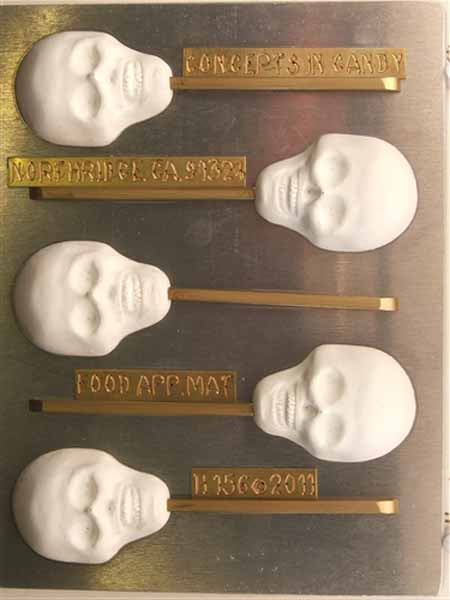 Chocolate// Candy Mold, Lollipop - Halloween, Small Skull