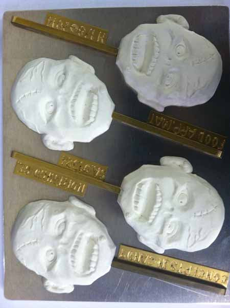 Chocolate// Candy Mold, Lollipop - Halloween, Zombie Head