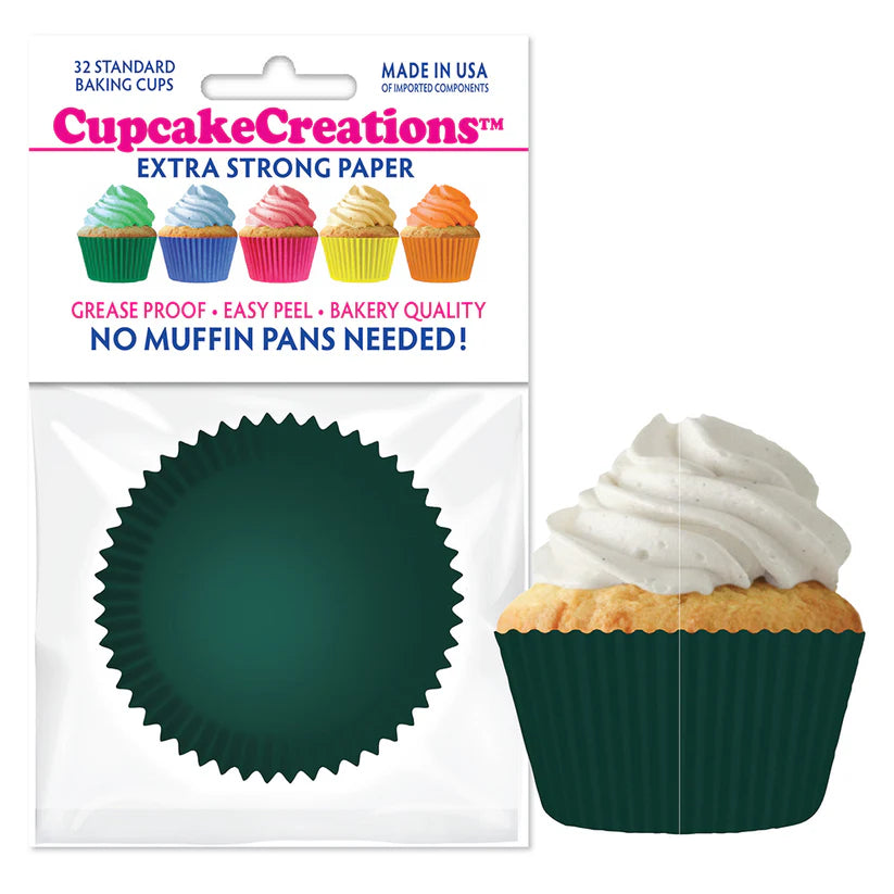 Cupcake Creations // Cupcake Liners "Hunter Green" 2" Base x 1 3/8 " Wall