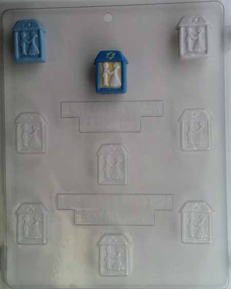 Chocolate// Candy Mold, Mini, Wedding, Bride & Groom under Chupah