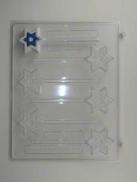 Chocolate// Candy Mold, Lollipop - Religion, Small Jewish Stars