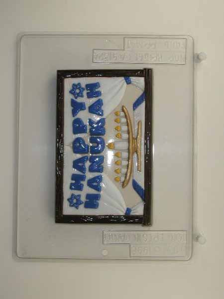 Chocolate// Candy Mold, Holiday, "Happy Hanukkah" with Menorah