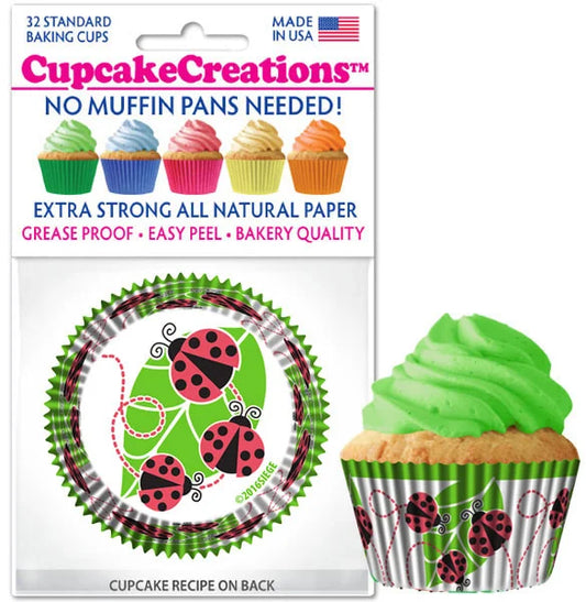 Cupcake Creations // Cupcake Liners "Ladybugs" 2" Base x 1 3/8 " Wall