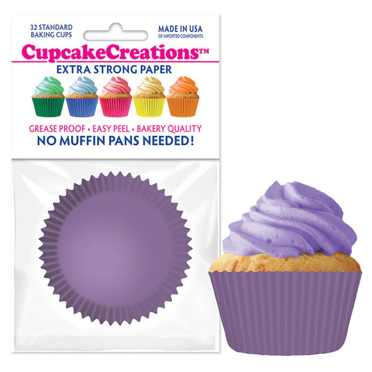 Cupcake Creations // Cupcake Liners "Lavender" 2" Base x 1 3/8 " Wall