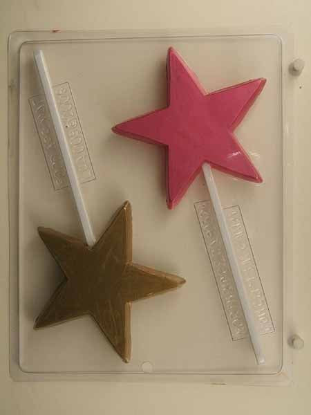 Chocolate// Candy Mold, Lollipop - Hollywood, Large Hollywood Stars