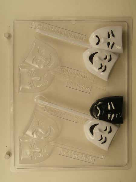 Chocolate// Candy Mold, Lollipop - Hollywood, Comedy/Tragedy Masks