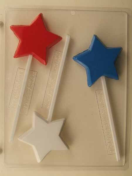Chocolate// Candy Mold, Lollipop - Any Occasion, Medium Stars