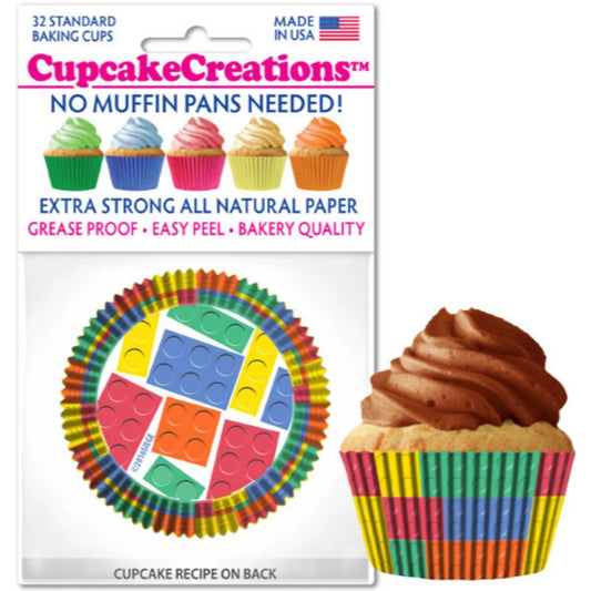 Cupcake Creations // Cupcake Liners "Building Blocks" 2" Base x 1 3/8 " Wall