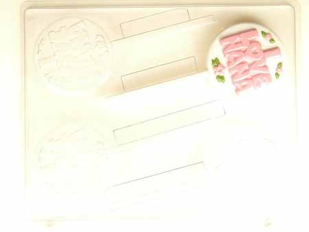 Chocolate// Candy Mold, Lollipop - Mother, "I Love Nana" on Round with Flowers