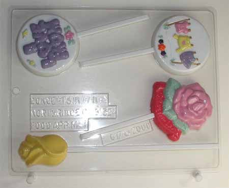 Chocolate// Candy Mold, Lollipop - Mother, Mother's Day Assortment