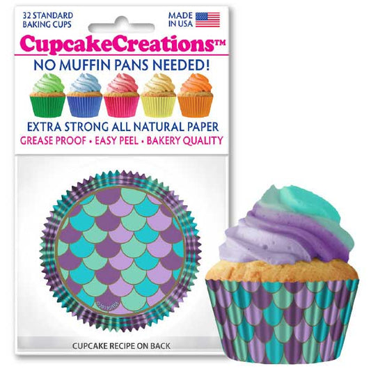 Cupcake Creations // Cupcake Liners "Mermaid Scales" 2" Base x 1 3/8 " Wall