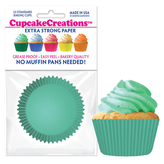 Cupcake Creations // Cupcake Liners "Mint" 2" Base x 1 3/8 " Wall