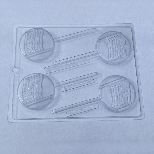 Chocolate // Candy Mold, Lolly Pop - American Flag