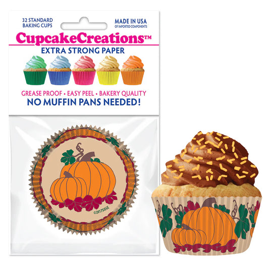 Cupcake Creations // Cupcake Liners "Pumpkin Patch" 2" Base x 1 3/8 " Wall