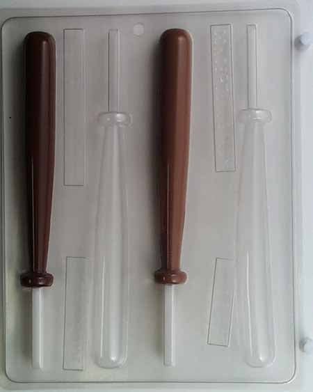 Molde para chocolate y caramelos 3D - Bate de béisbol 3D deportivo
