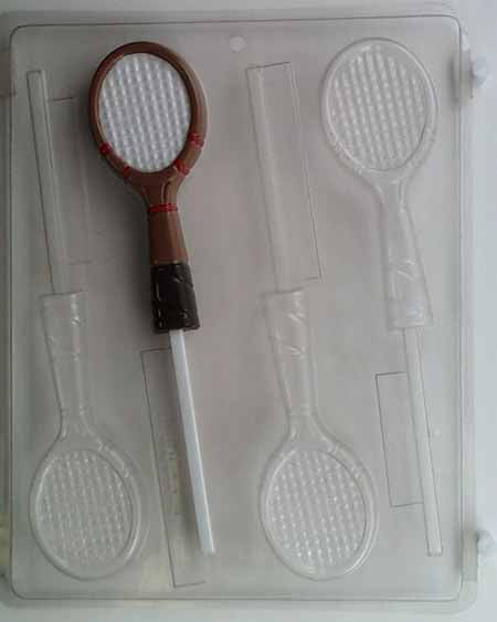 Chocolate// Candy Mold, Lollipop - Sports, Medium Tennis Rackets