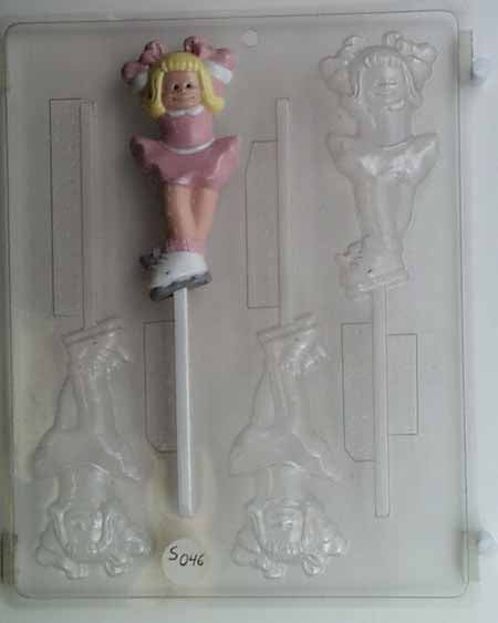 Chocolate// Candy Mold, Lollipop - Sports, Ice Skating Girl in Performance Stance