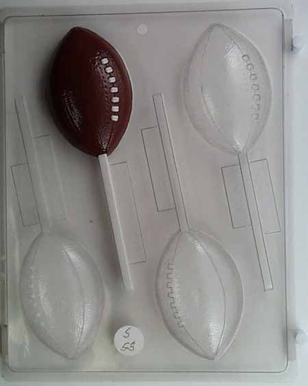 Chocolate// Candy Mold, Lollipop - Sports, Medium Footballs