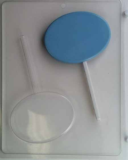 Chocolate// Candy Mold, Lollipop - Blank, Large Horizontal Oval