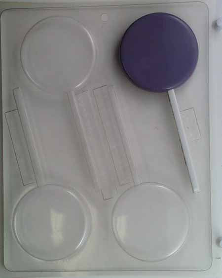 Chocolate// Candy Mold, Lollipop - Blank, Medium Round