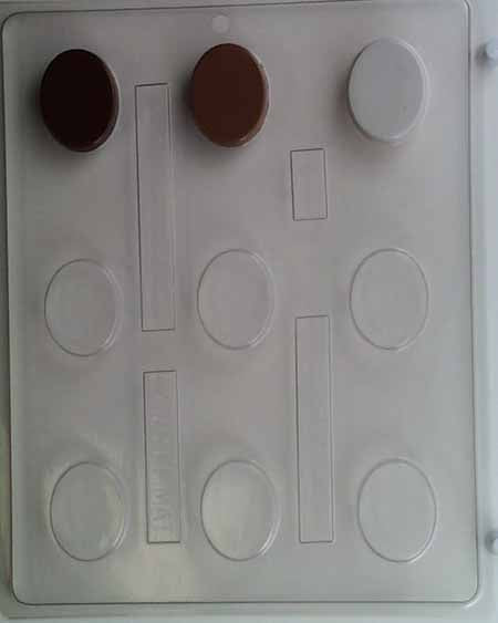 Chocolate// Candy Mold, Mini - Blank, Small Oval