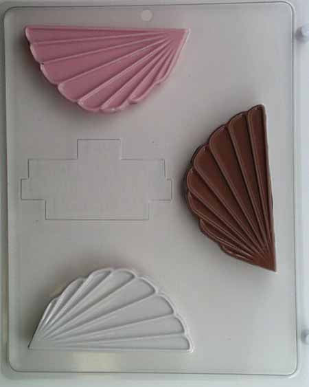 Chocolate// Candy Mold - Blank, Half circle, Fan Shape Dessert Garnish