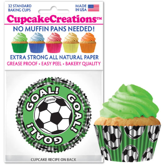 Cupcake Creations // Cupcake Liners "Soccer" 2" Base x 1 3/8 " Wall