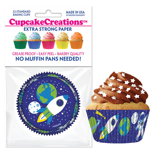 Cupcake Creations // Cupcake Liners "Outer Space" 2" Base x 1 3/8 " Wall