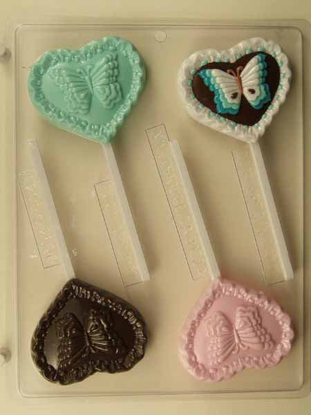 Chocolate// Candy Mold, Lollipop - Love, Butterfly on Heart