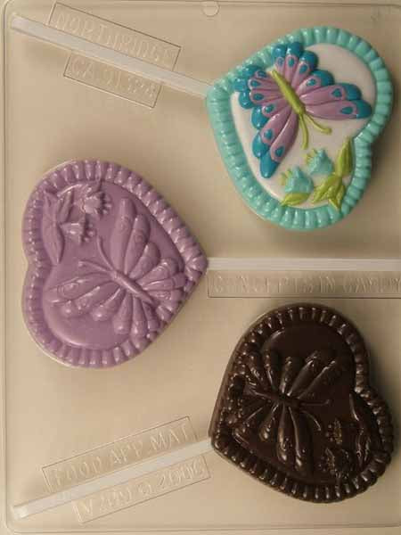Chocolate// Candy Mold, Lollipop - Love, Butterfly on Heart