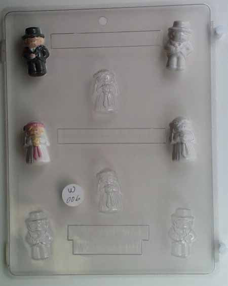 Chocolate// Candy Mold, Mini - Wedding, Individual Bride and Groom