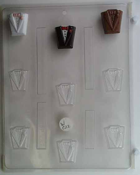 Chocolate// Candy Mold, Mini - Wedding, Tuxedo Jacket