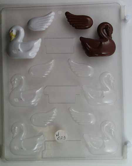 Molde para chocolate y dulces 3D - Boda, Tarjeta de lugar Cisne con alas