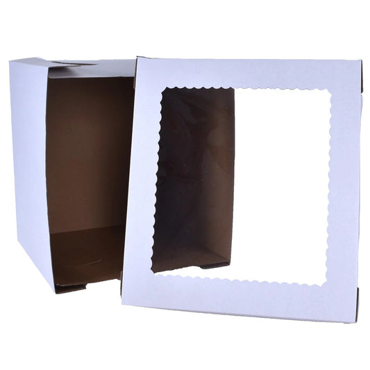 Cake Box B/E flute with Window - 8"Deep (Individual)