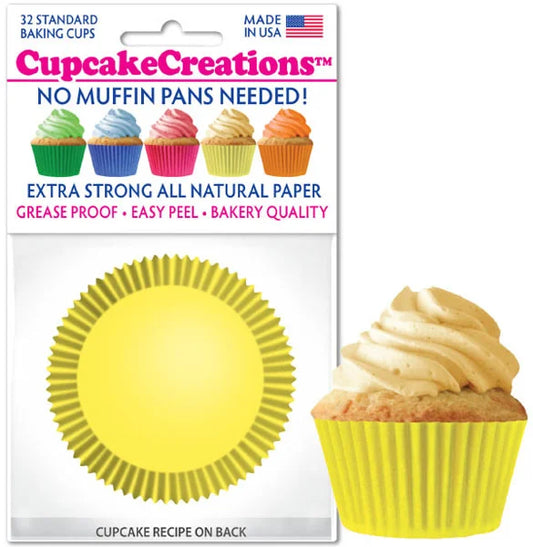 Cupcake Creations // Cupcake Liners "Yellow" 2" Base x 1 3/8 " Wall