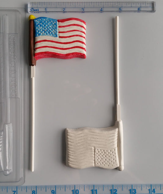 Chocolate// Candy Mold, Lollipop - Any Occasion, American Flag