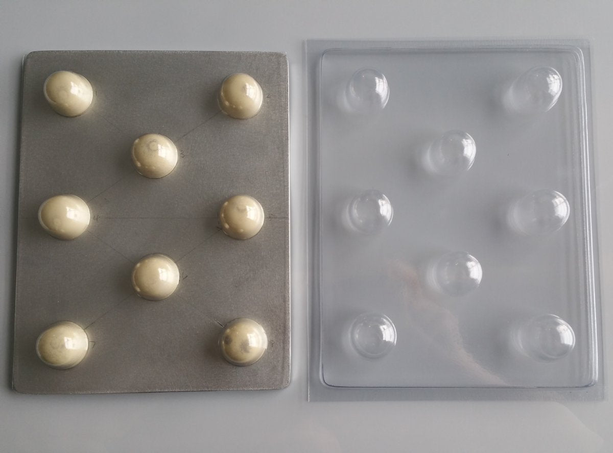 Chocolate// Candy Mold, Mini - Blank, Bon-Bon, Half Round